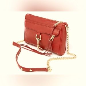 Rebecca Minkoff Red Mini Mac Gold hardware